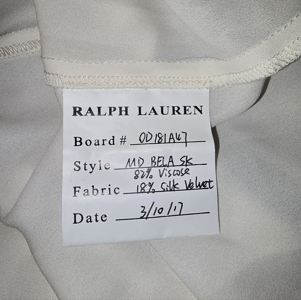 Polo Ralph Lauren Lush Velvet Flared Silver Midi Skirt | Sz 6 - Picture 16 of 16